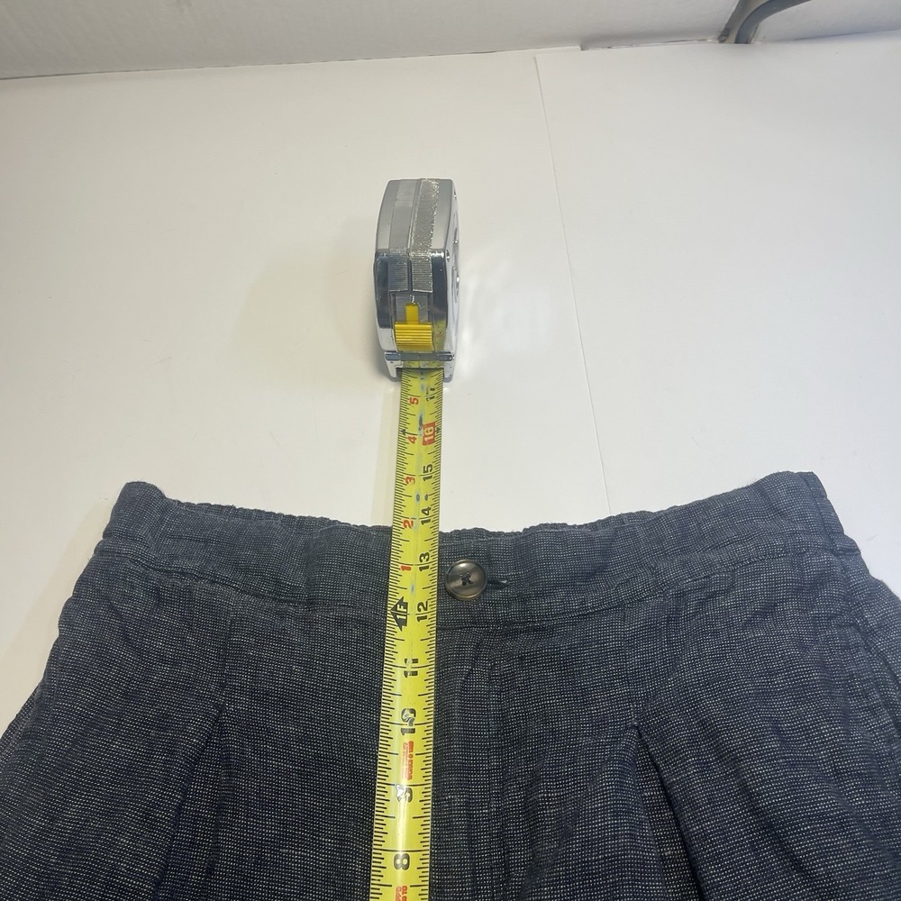 Halston Linen Pants 8 Charcoal Gray Wide Leg Summer Coastal Resort Beachy - Picture 4 of 8